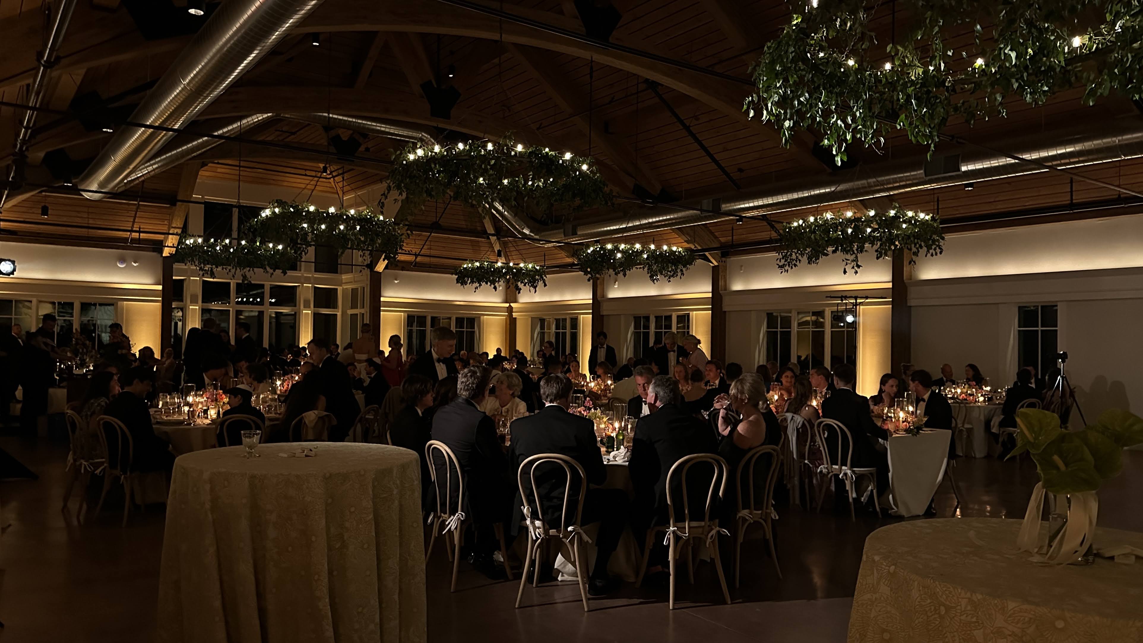 Dance floor with atmospheric lighting